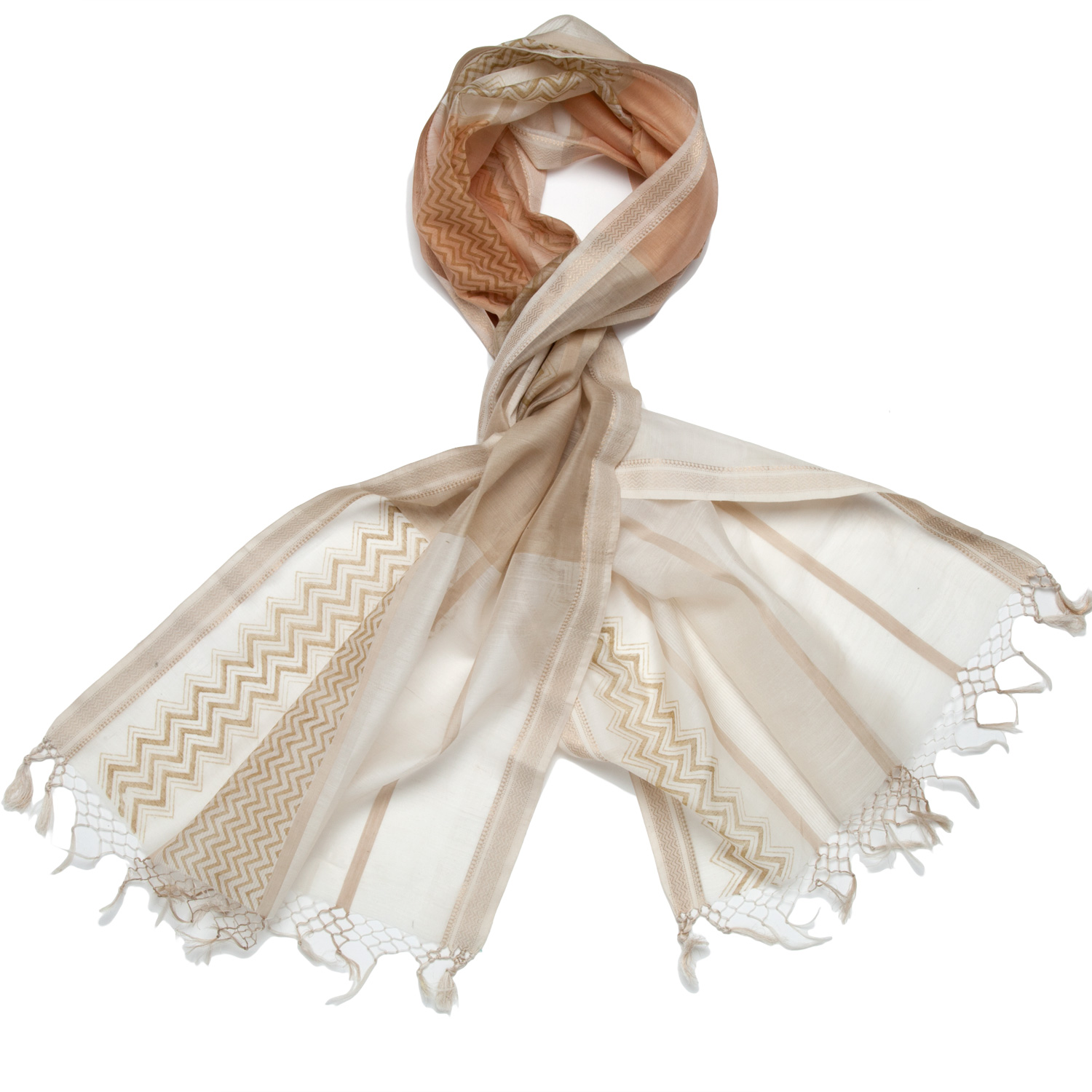 Aurora Chevron Scarf - Sand/Bisque